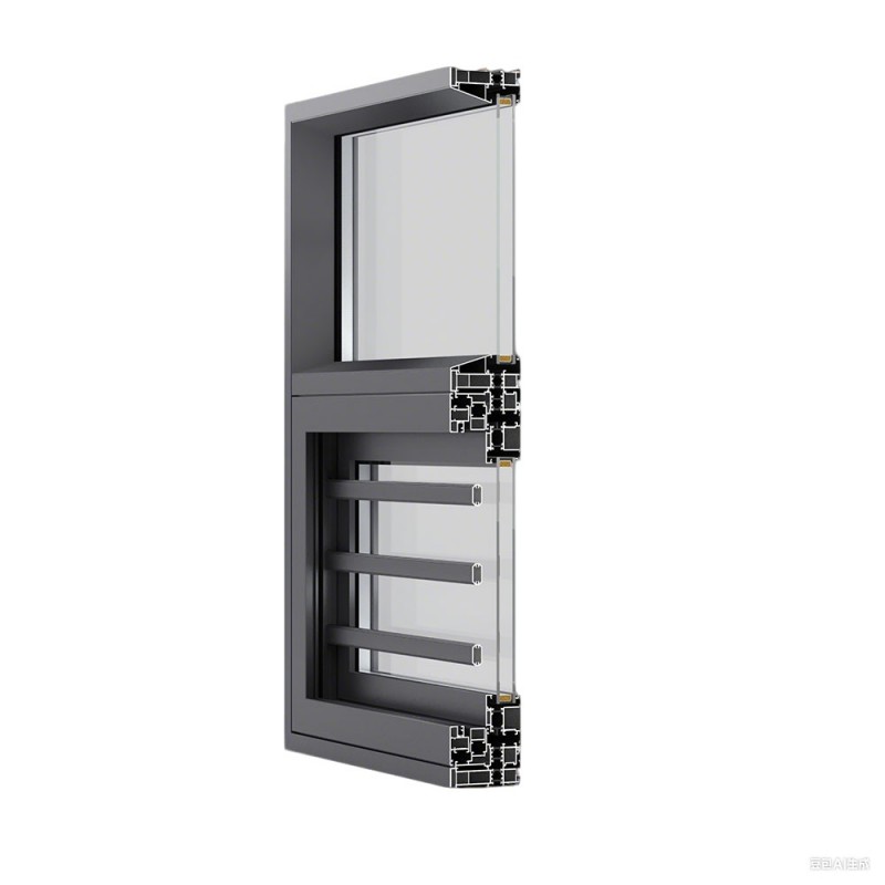 Duplex temperari vitrum Aluminium Casement Fenestra
